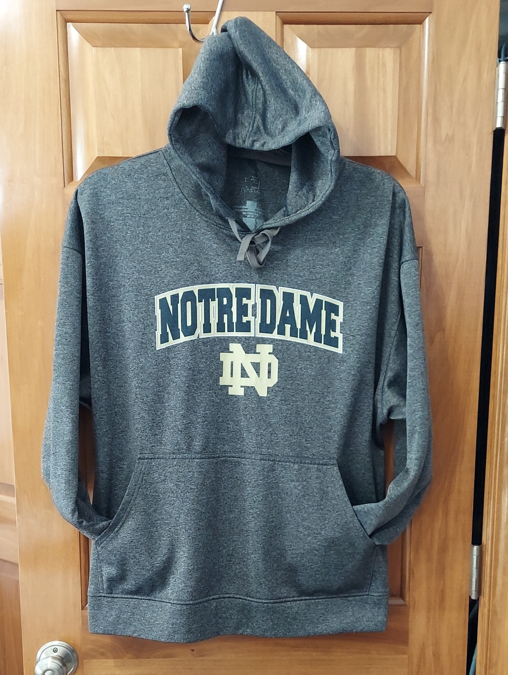 Norte Dame Pro Edge Men's Charcoal Gray Pullover Hoodie Inside Fleece Size 2X ▪︎